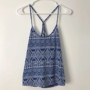 Blue and White Tribal Tank Top